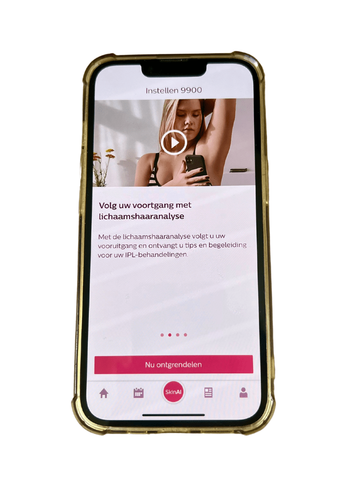 Lichaamshaar analyse op de philips lumea app