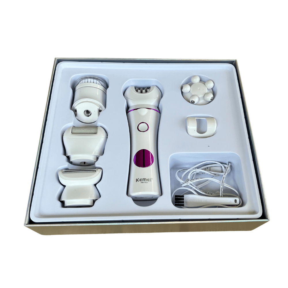 Binnenkant doos Kemei 7937 epileerapparaat